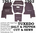 E12954 CARPET SET-COMPLETE-TUXEDO (SALT AND PEPPER)-CORRECT REPRODUCTION-61-62